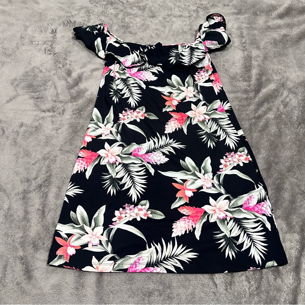 Tommy Bahama Floral Dress in Black and Pink